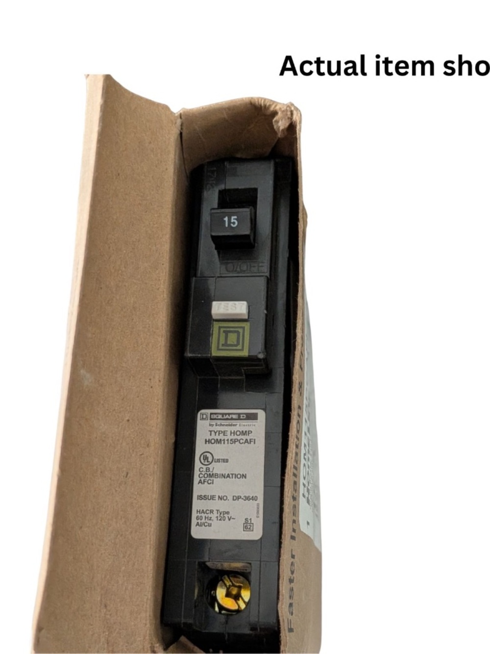 ā” Square D HOM115PCAFI Homeline 15A 1 Pole Arc Fault Circuit Breaker PON NEW - Picture 3 of 6